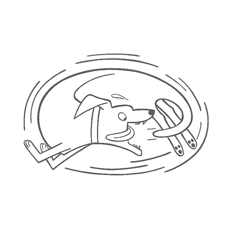 Dog chasing tail