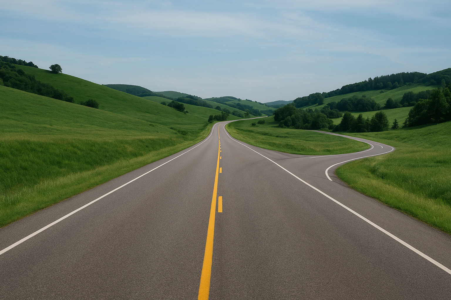 2 lane road
